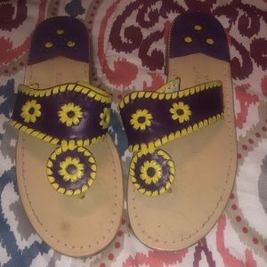 EUC Purple and Yellow Jack Rogers sz 7